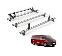 Van Guard Roof Rack for Toyota ProAce 2016+ 3 Aluminium Roof Bars, Rear Ladder Roller with Loadstops [Note: Only Suitable for 'Long' Wheelbase Models with Twin Rear Doors.] - UltiBar Plus