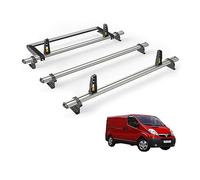Van Guard Roof Rack for Vauxhall Vivaro 2001-2014 3 Aluminium Roof Bars, Rear Ladder Roller with Loadstops [Note: Only Suitable for Standard Roof Models with Twin Rear Doors.] - UltiBar Plus