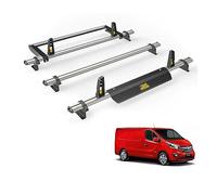 Van Guard Roof Rack for Vauxhall Vivaro 2014-2019 3 Aluminium Roof Bars, Rear Ladder Roller with Loadstops [Note: Only Suitable for Standard Roof Models with Twin Rear Doors.] - UltiBar Plus