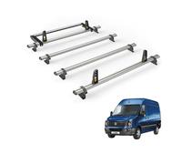 Van Guard Roof Rack for VW Crafter 2006-2017 4 Aluminium Roof Bars, Rear Ladder Roller with Loadstops [Note: Only Suitable for High Roof Models.] - UltiBar Plus - VG236-4/VGR-06