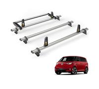 Van Guard Roof Rack for VW ID Buzz 2022+ 3 Aluminium Roof Bars, Rear Ladder Roller with Loadstops [Only fits SWB Models] - UltiBar Plus - VG347-3/VGR-33