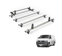 Van Guard Roof Rack for VW Transporter 2003-2015 4 Aluminium Roof Bars, Rear Ladder Roller with Loadstops [Note: Only Suitable for Short Wheelbase Models with Rear Tailgate.] - UltiBar Plus