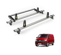Van Guard Roof Rack for VW Transporter 2015-2022 2 Aluminium Roof Bars, Rear Ladder Roller with Loadstops [Note: Only Suitable for Standard Roof Models with Twin Rear Doors.] - UltiBar Plus