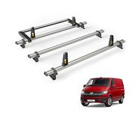 Van Guard Roof Rack for VW Transporter 2015-2022 3 Aluminium Roof Bars, Rear Ladder Roller with Loadstops [Note: Only Suitable for Standard Roof Models with Twin Rear Doors.] - UltiBar Plus