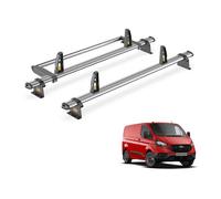Van Guard Trade Ford Transit Custom (2013-2024) Roof Rack Gen1) 2 Steel Roof Bars, Loadstops & Rear Roller - Ultibar Trade
