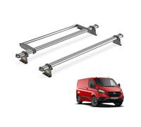 Van Guard Trade Ford Transit Custom 2013-2024 Roof Rack Gen1 2 Steel Roof Bars & Rear Ladder Roller Ultibar Trade Sb304-2/vgr-09