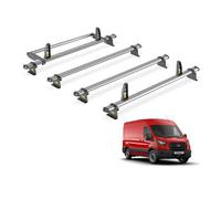 Van Guard Trade Ford Transit Mk8 (2014+) Roof Rack 4 Steel Roof Bars, Loadstops & Rear Ladder Roller Ultibar Trade Sb310-4/vgr-06