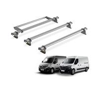 Van Guard Trade Roof Rack for Renault Master (2010+) 3 Steel Roof Bars & Rear Ladder Roller - UltiBar Trade - SB286-3/VGR-03