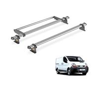 Van Guard Trade Roof Rack for Renault Trafic (2001-2014) 2 Steel Roof Bars & Rear Ladder Roller [Only Suitable for Models with Rear Tailgate] - UltiBar Trade - SB255-2/VGR-02
