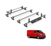 Van Guard Trade Vauxhall Vivaro 2014-2019 Roof Rack 4 Steel Roof Bars Loadstops & Rear Ladder Roller Ultibar Trade Sb315-4/vgr-30