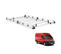 Van Guard ULTI Rack+ Aluminium Bar Heavy-Duty Van Roof Rack for Peugeot Boxer (2006 on) [L2H2] - Includes Full-Width Rear Roller and 2 Pairs Load Stops