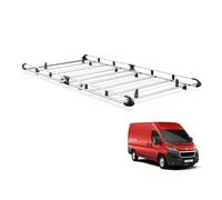 Van Guard ULTI Rack+ Aluminium Bar Heavy-Duty Van Roof Rack for Peugeot Boxer (2006 on) [L3H2] - Includes Full-Width Rear Roller and 2 Pairs Load Stops