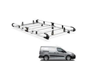 Van Guard ULTI Rack+ Aluminium Bar Heavy-Duty Van Roof Rack for Peugeot Partner (08-18) [L2] - Includes Full-Width Rear Roller and 2 Pairs Load Stops