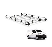 Van Guard ULTI Rack+ Aluminium Bar Van Roof Rack for Nissan NV20 [Models with Twin Rear Doors] - Includes Full-Width Rear Roller and 2 Pairs Load Stops