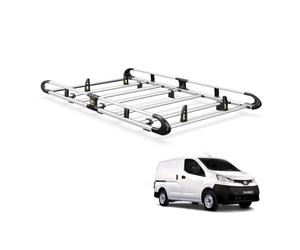 Van Guard ULTI Rack+ Aluminium Bar Van Roof Rack for Nissan NV20 [Models with Twin Rear Doors] - Includes Full-Width Rear Roller and 2 Pairs Load Stops