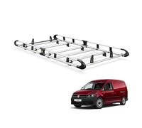 Van Guard ULTI Rack+ Aluminium Bar Van Roof Rack for VW Caddy Maxi (10-15) [Models with Twin Rear Doors] - Includes Full-Width Rear Roller and Load Stops