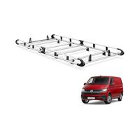 Van Guard ULTI Rack+ Aluminium Bar Van Roof Rack for VW Transporter T6 (2015 on) [Short Wheelbase, Barn Doors] - Includes Full-Width Rear Roller and Load Stops