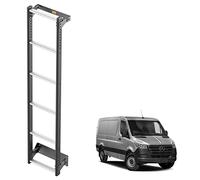Van Guard ULTILadder for Mercedes Sprinter (2006 on) [Standard Roof] 6-Step Heavy-Duty Hard-Wearing Rear Door Van Ladder - Black Powder Coated Anodised Aluminium Tailored Fit