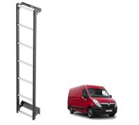 Van Guard ULTI Ladder for Vauxhall Movano (2010-2021) [H2] 7-Step Heavy-Duty Hard-Wearing Rear Door Van Ladder - Black Powder Coated Anodised Aluminium Tailored Fit