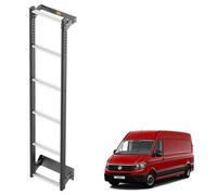 Van Guard ULTI Ladder for Volkswagen Crafter (2017 on) [H2, H3] 6-Step Heavy-Duty Hard-Wearing Rear Door Van Ladder - Black Powder Coated Anodised Aluminium Tailored Fit