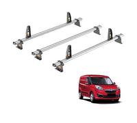 Van Guard Vauxhall Combo (2012-2018) Roof Rack 3 Aluminium Roof Bars With Loadstops - Ultibar Plus - Vg284-3