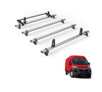 Van Guard Roof Rack for Vauxhall Movano 2010-2021 4 Aluminium Roof Bars, Rear Ladder Roller with Loadstops - UltiBar Plus - VG286-4/VGR-03