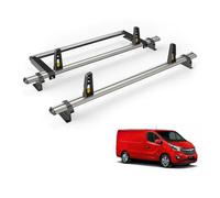 Van Guard Roof Rack for Vauxhall Vivaro 2014-2019 2 Aluminium Roof Bars, Rear Ladder Roller with Loadstops [Note: Only Suitable for Standard Roof Models with Twin Rear Doors.] - UltiBar Plus