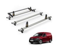 Van Guard Vw Caddy (2010-2015) Roof Rack 3 Aluminium Roof Bars, Rear Ladder Roller With Loadstops - Ultibar Plus - Vg299-3/vgr-23