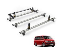 Van Guard Vw Transporter (2003-2015) Roof Rack 3 Aluminium Roof Bars, Rear Ladder Roller With Loadstops - Ultibar Plus
