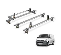 Van Guard Vw Transporter T5 (2003-2015) Roof Rack 3 Steel Roof Bars, Loadstops & Rear Ladder Roller Ultibar Trade Sb263-3/vgr-26