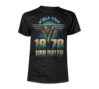 Van Halen Unisex Adult World Tour ´78 T-Shirt (3XL) (Black)