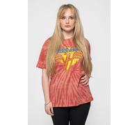 Van Halen Jagged Band Logo Dye Wash T-Shirt in Red | Size: Small Van Halen Red S
