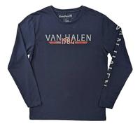 Van Halen T Shirt 84 Tour Official Unisex Navy Blue Long Sleeve L