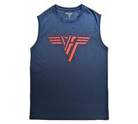 Van Halen Tank Top Muscle T Shirt Classic Red Logo Official Unisex Demin Blue L