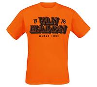 Rock Off Trade Men T-Shirt Van Halen Tour 1978 – 100% Cotton Regular – Orange L