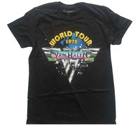 Van Halen T Shirt World Tour 78 Full Colour Band Logo new Official Mens Black
