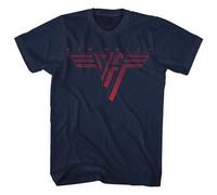Van Halen Unisex T-Shirt Classic Red Logo Navy Blue (5XL)