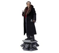 Van Helsing Premium Format Figure - Peter Cushing as Van Helsing (Hammer Horror Dracula 1958), 21.5" Tall, Stone Base with Gargoyles, Fabric Costume