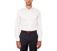 Van Heusen Men's Dress Shirt Regular Fit Flex Collar Stretch Solid, White, 15.5" Neck 34"-35" Sleeve