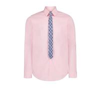 Van Heusen Boys' Long Sleeve Collared Button-Down Dress Shirt and Tie Set Classic Shirt, Light Pink, 10-12