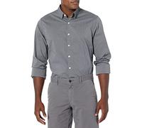 Van Heusen Men's Big and Tall Stain Shield Never Tuck Stretch Pattern Button Down Shirt, Black Check, Large