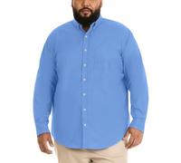Van Heusen Men's Big and Tall Wrinkle Free Long Sleeve Button Down Shirt, Riviera Blue, 5X-Large