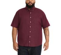 Van Heusen Men's Big & Tall Big Wrinkle Free Short Sleeve Button Down Check Shirt, Port Red Minicheck, 4X-Large Tall