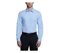 Van Heusen Men's Dress Shirt Fitted Poplin Solid, Cameo Blue, 17" Neck 32"-33" Sleeve