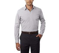 Van Heusen Mens Dress Shirt Fitted Poplin Solid, Greystone, 16.5" Neck 34"-35" Sleeve