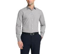 Van Heusen Men's Dress Shirt Fitted Poplin Solid, Light Grey, 15" Neck 32"-33" Sleeve