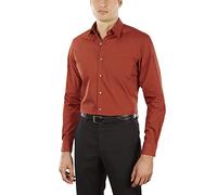 Van Heusen Men's Dress Shirt Fitted Poplin Solid, Persimmon, 16.5" Neck 36"-37" Sleeve
