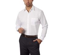 Van Heusen Men's Dress Shirt Fitted Poplin Solid, White, 15.5" Neck 32"-33" Sleeve