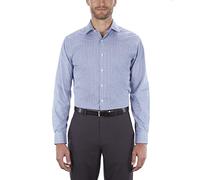 Van Heusen Men's Dress Shirt Regular Fit Flex Collar Check, Midnight, 17.5" Neck 32"-33" Sleeve