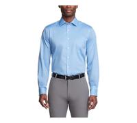 Van Heusen Men's Dress Shirt Regular Fit Flex Collar Stretch Solid, Blue Frost, 15.5" Neck 32"-33" Sleeve